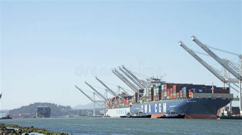 Multiple Cargo Ships Entering The Port Of Oakland Back To Back