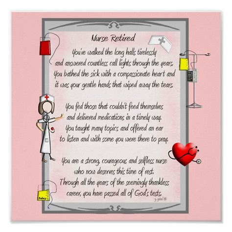 Retired Nurse Canvas Art Poem By Gail Gabelrn Poster Nurse Poems