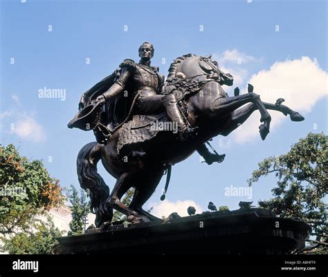 Caracas Venezuela Equestrian Statue Of Simon Bolivar In Plaza Bolivar