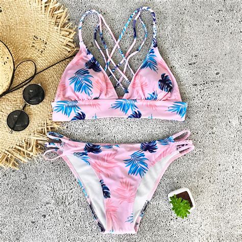 Cupshe Out Of Mind Leaves Bikini Set Swimsuit Beach Tassel Bathing Suit Swimwear Brazilian