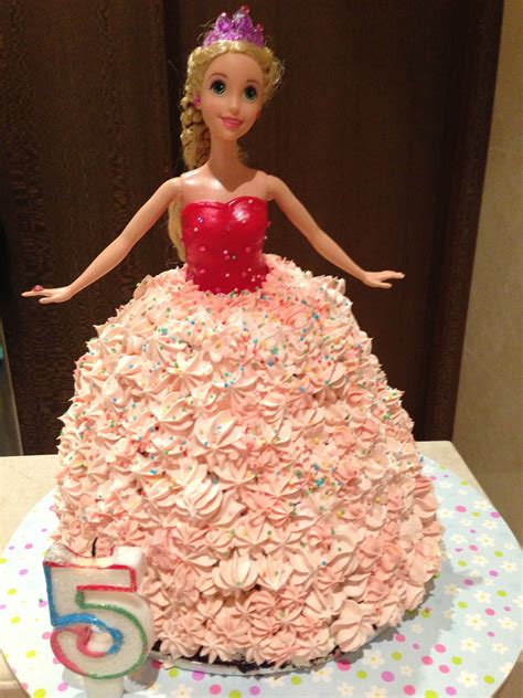 Princess Barbie Cake Decorated With Delightful Soft Pink Buttercream