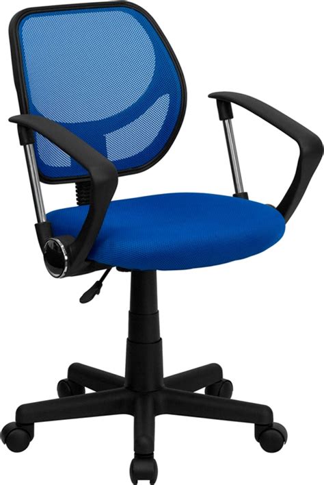 Flash Furniture Mid Back Blue Mesh Task Chair And Computer Chair With