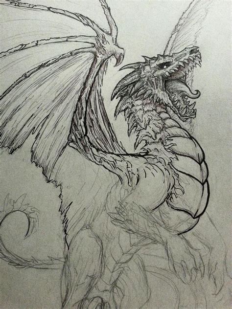 How To Draw A Dragon 30 Easy Dragon Sketches Hm Art Dragon Sketch