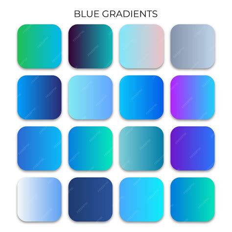 Premium Vector Set Of Blue Gradient Color Palette