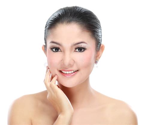 Beautiful Asian Woman Face Close Up Beauty Portrait With Perfect Skin Stock Image Image Of