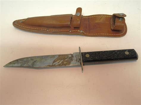 Vintage Imperial Hunting Knife Fixed Blade And Sheath Blade For