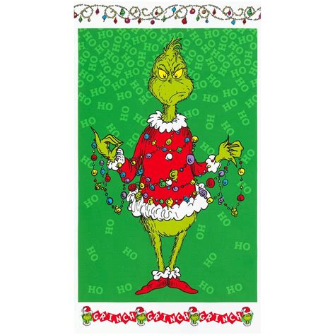 How The Grinch Stole Christmas Green Grinch Panel 24″x 4445 By Dr Seuss Enterprises Robert