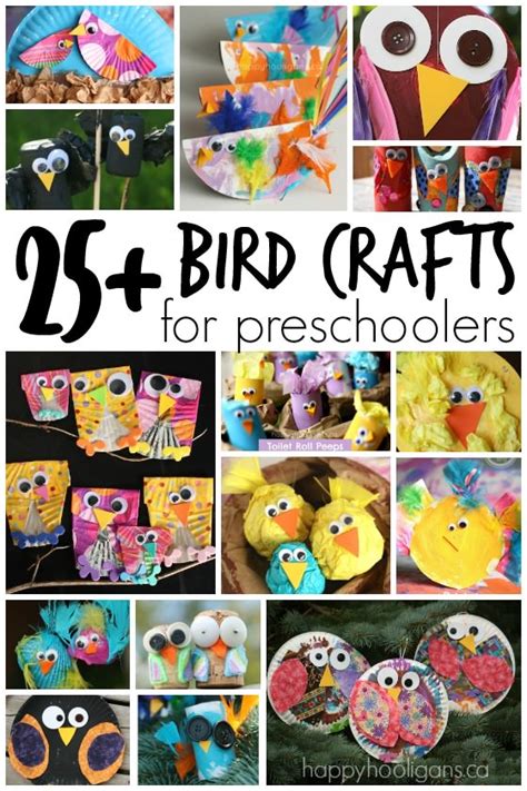 25 Easy Bird Crafts For Preschoolers Happy Hooligans