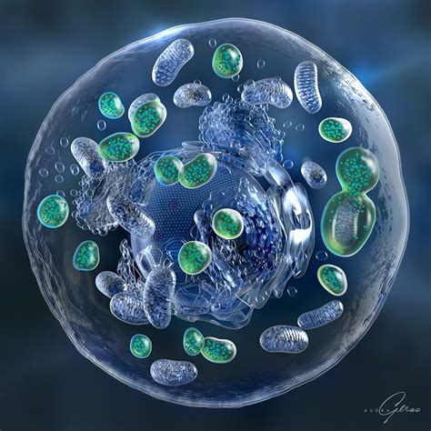 Glass Cell Highlighting Lysosomes Illustration by Audra Geras | Medical 