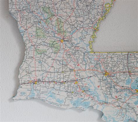 Louisiana State Map Wall Decor Louisiana State Decor Etsy
