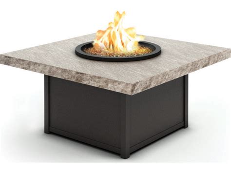 Homecrest Slate Aluminum 42 Wide Square Coffee Fire Pit Table Hc8942slsl