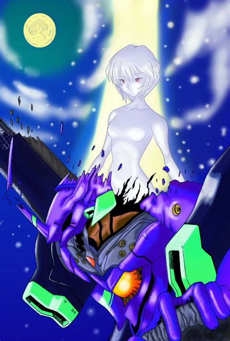 Neosworldend Ayanami Rei Eva 01 Lilith Ayanami Rei Neon Genesis Evangelion 1girl Cloud