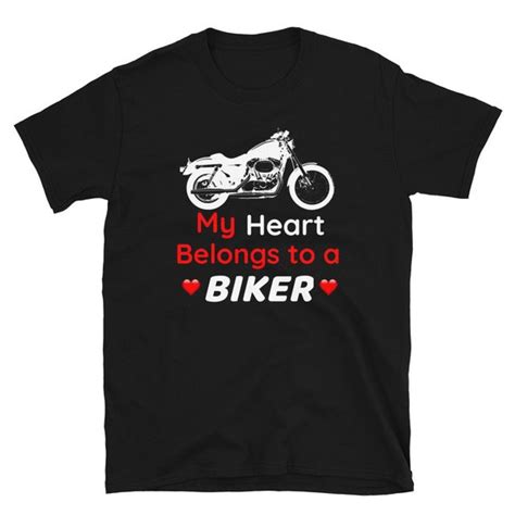 My Heart Belongs To A Biker Valentines Day Shirt Biker Etsy