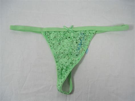 New Victoria S Secret Sexy Little Things Green Lace Thong Size L Nwt Victoriassecret Thongs