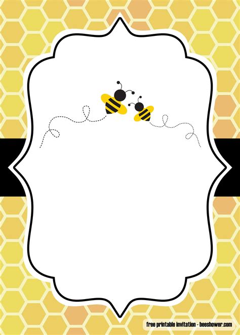 Printable Bee Invitation Template Free