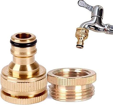 Renensin Brass Garden Hose Connectors 12 Inch 20mm To 34 Inch 25mm