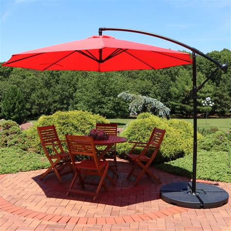 Sunnydaze Offset Outdoor Patio Umbrella 10 Foot Multiple Colors