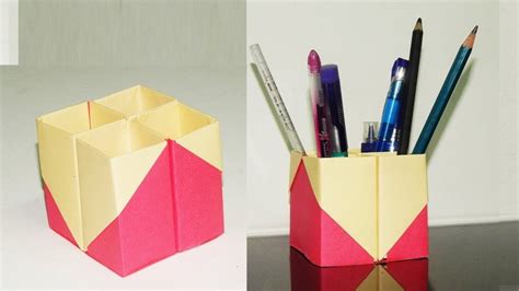 How To Make Pen Stand Diy Origami Pen Holder Paper Pencil Holder Art