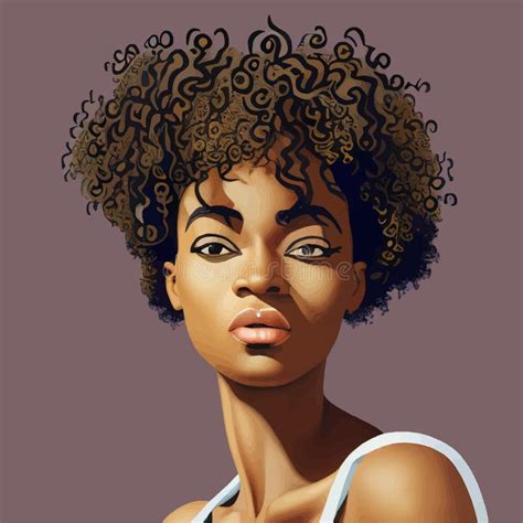 black afro african american girl woman lady vector illustration portrait stock illustration