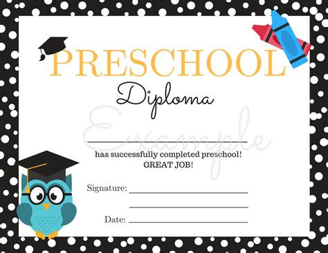 Preschool Graduation Diplomas Printable