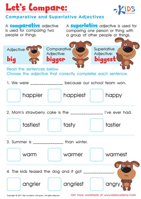Paratives And Superlatives Worksheets Worksheets For Kindergarten