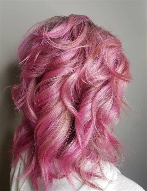 This shade glows under a black light, so we recommend using cotton candy pink on hair that's been lightened to a very light level 9 blonde. Cotton candy pink hair! | Cotton candy pink hair, Beige ...