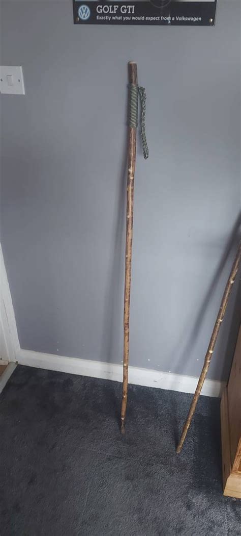 Handmade Hazel Hiking Rambling Walking Stick With Paracord Etsy