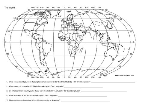 World Map With Latitude And Longitude Lines Printable That Are