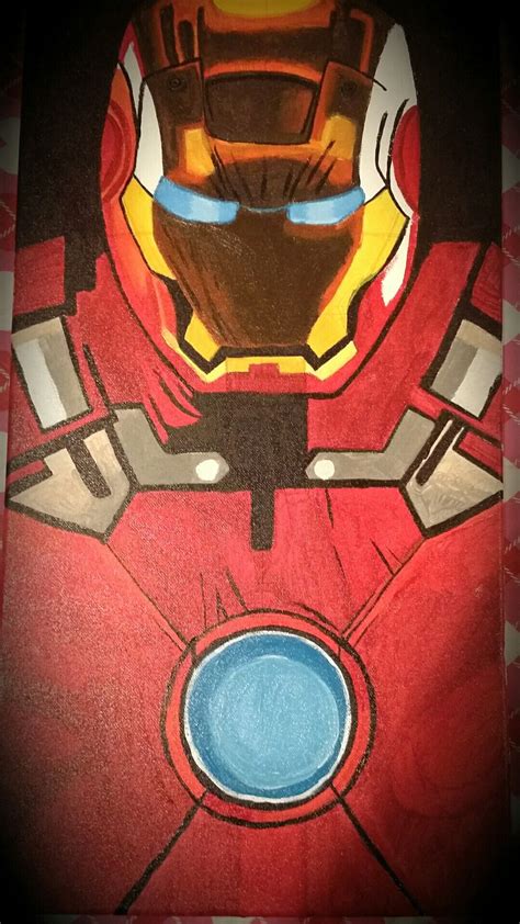 Iron Man On Canvas Acrylic Paint Art Acrylic Painting