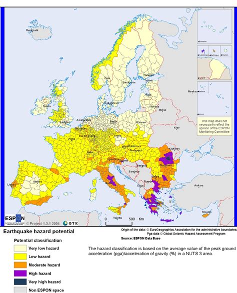 Europe Earthquake Hazard Map Maps Knowledge Base Preventionweb Net