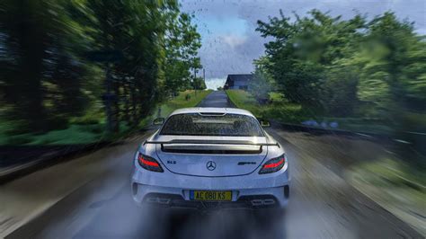 Mercedes Benz Sls Amg Black Series On Countryside Roads W Rain