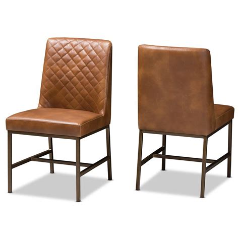 margaux modern luxe faux leather upholstered dining chair set of 2 faux leather dining