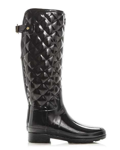 Hunter Original Refined High Gloss Quilted Waterproof Rain Boot In