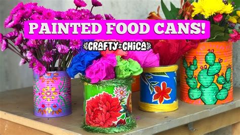 Tin Can Crafts Paint And Fabric Make Over Youtube