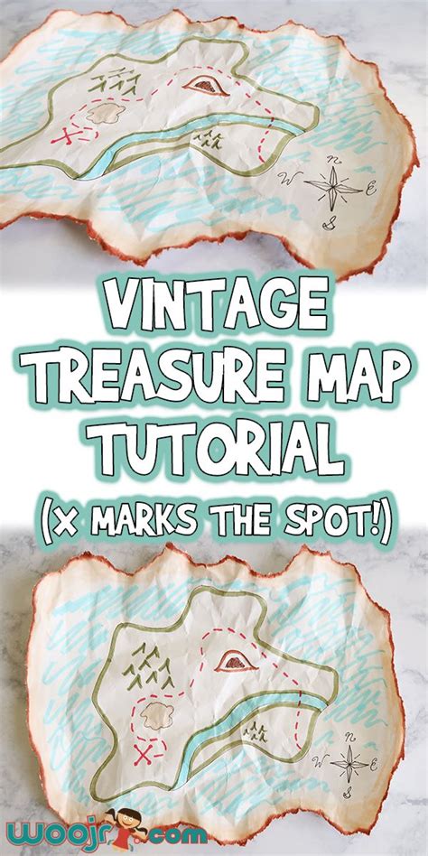 Vintage Treasure Map Craft Tutorial X Marks The Spot Woo Jr Kids