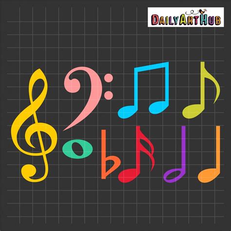 Colorful Music Notes Clip Art Set Daily Art Hub Graphics