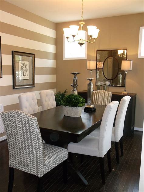 Traditional Dining Room With A Striped Accent Wall Design Anita Roll