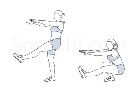 Pistol Squat Illustrated Exercise Guide
