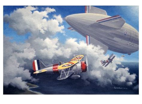 Wwii Usn Curtiss F9c Sparrowhawk By Paul Wollman Fine Art Print