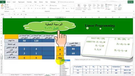 Linear programming is a mathematical method of optimizing an outcome in a mathematical model using linear equations as constraints. Linear Programming Using Excel-البرمجةالخطية باستخدام ...