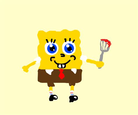 Spongebob With A Suspiciously Bloody Spatula Drawception