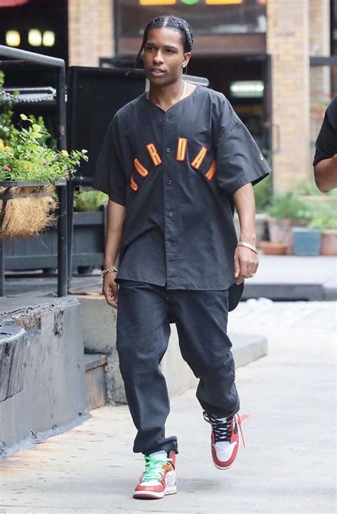 Asap Rocky Steps Out In Nyc Wearing Air Jordan Shirt With Off White X
