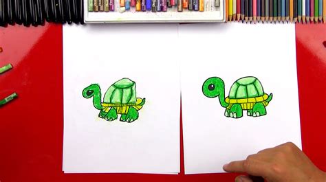 How To Draw A Cartoon Turtle Art For Kids Hub