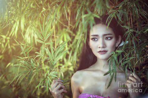Young Asian Woman At Outdoor Photograph By Sasin Tipchai Fine Art America