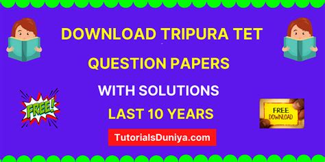 Tripura TET Previous Year Question Papers With Answers PDF