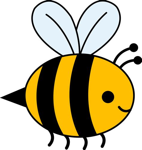 Cute Yellow Bumble Bee Free Clip Art