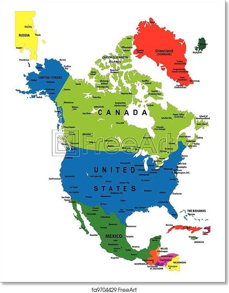 Free Art Print Of Political Map Of North America Political Map Of