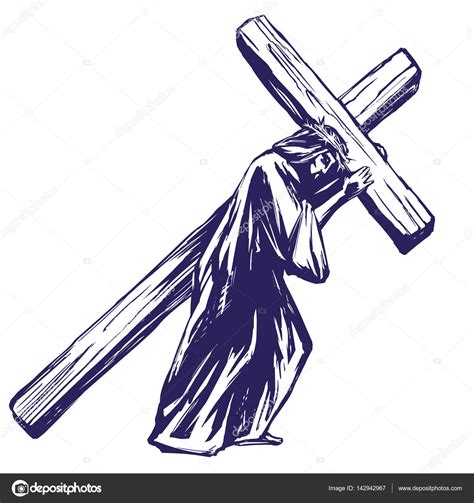 How to draw jesus on the cross good friday drawing easy jesus drawing with oil pastel easy christmas drawing for beginners easy jesus christ drawing for beginners jesus shilhouttee drawing easy christmas special jesus drawing christmas special drawing easy. Jesus Christ, Son of God carries the cross before the ...