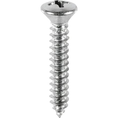 100 8 X 1 Phillips Oval Head Tapping Screws Chrome