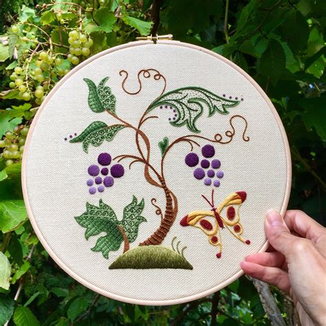 Crewel Embroidery Kit Butterfly Harvest - Melbury Hill